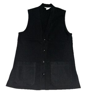 Vintage Levi Strauss Polyester‎ Vest, Size 10 VTG V Neck Black, Made In USA